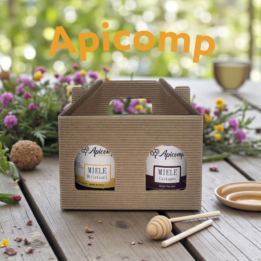 IDEA REGALO 2 vasi da 250g  Millefiori e castagno in scatola avana