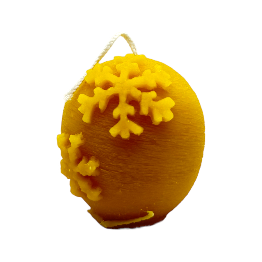 Candela palla di neve a cera d'api profumata