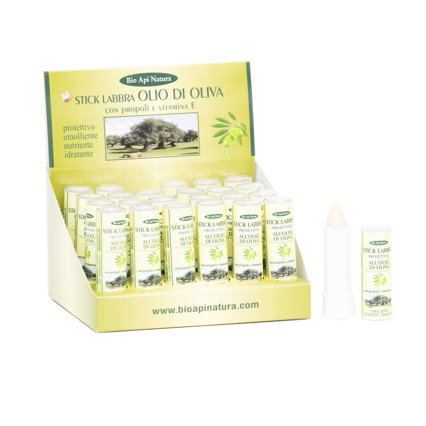 Stick Labbra all'olio d'oliva, propoli, vitamina E  4 gr