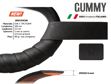 Nastro manubrio GUMMY nero