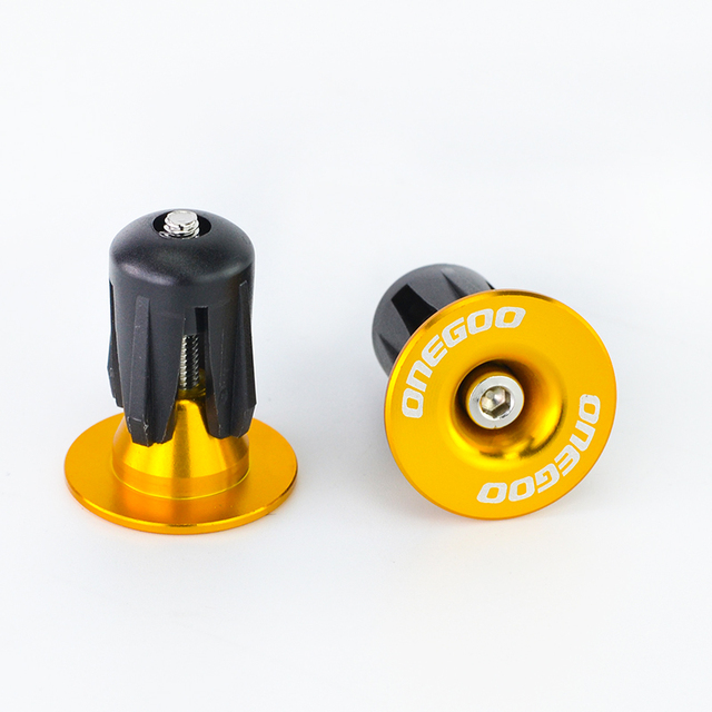 Tappi manopole MTB  in alluminio - colore giallo oro