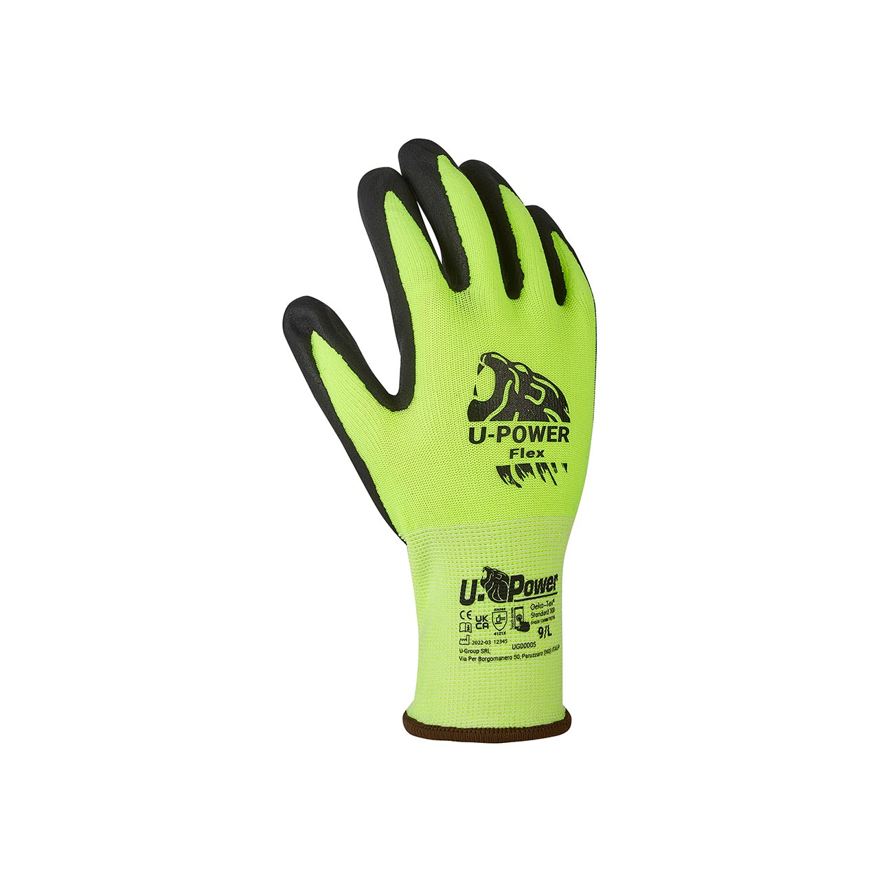 Guanto da lavoro U-POWER FLEX Verde fluo/nero