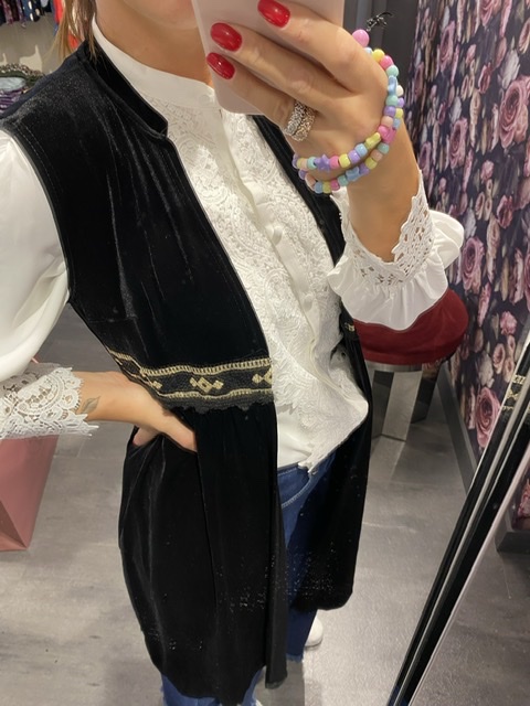 Gilet boho in velluto