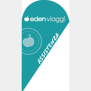 Eden Viaggi - bandiera goccia Assistenza 90x170 (telo/asta/base/zavorra