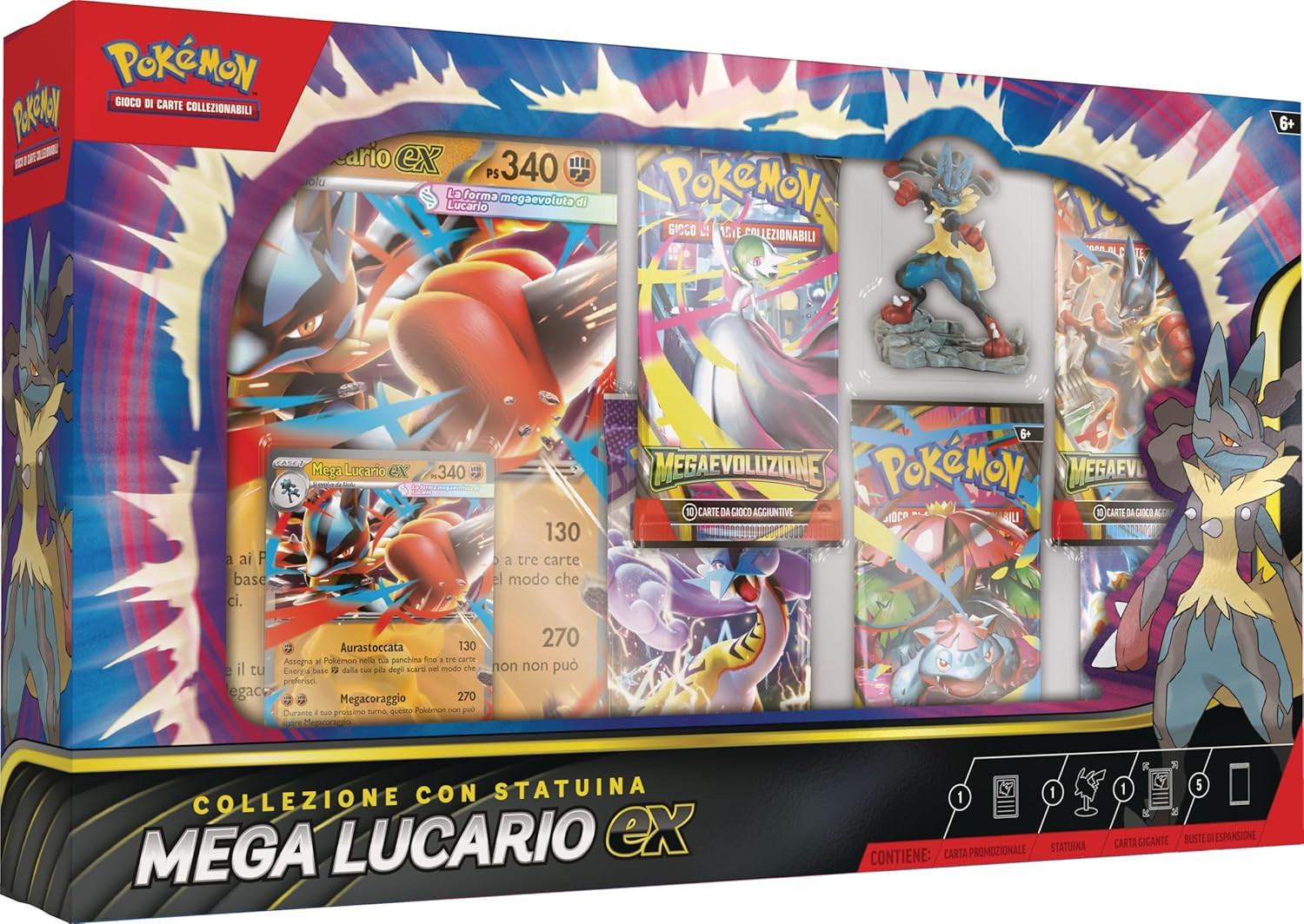 Pokemon ITA Collezione con Statuina Mega Lucario-EX