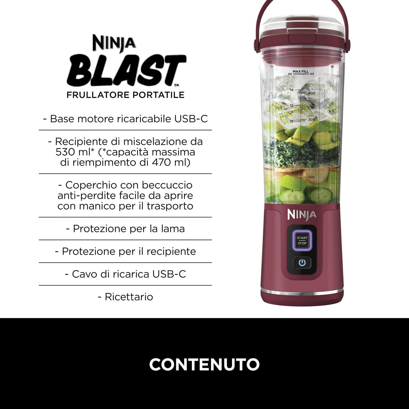 Frullatore portatile Blast - Rosa