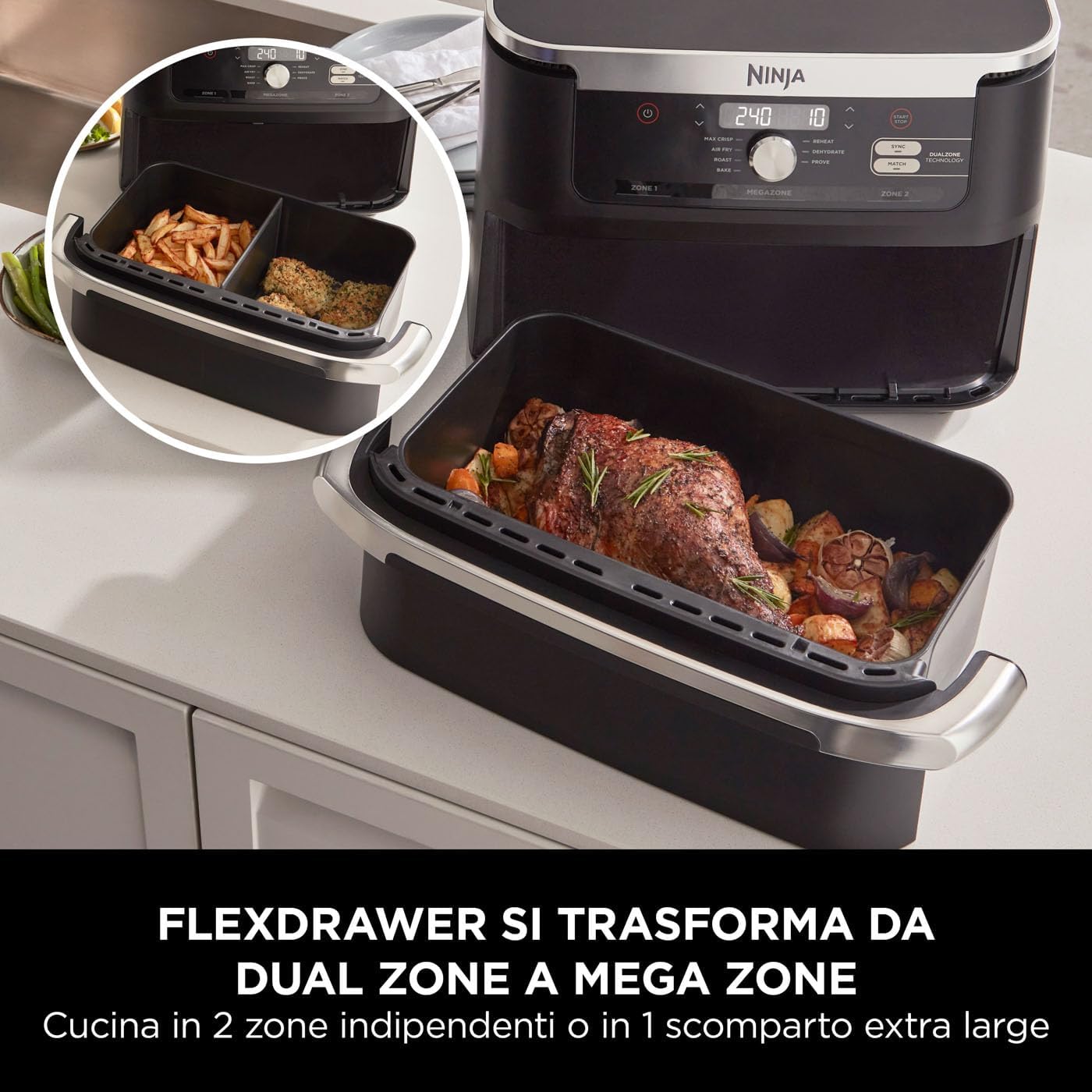 Friggitrice ad aria Ninja Flexdrawer da 10,4 L