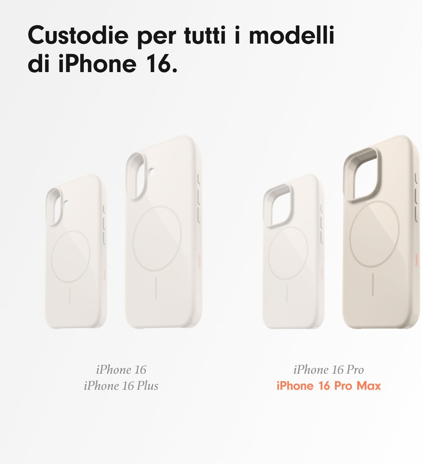 Custodia Beats con Magsafe in Silicone per iPhone 16 Pro Max - Bianco