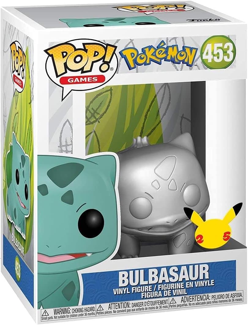 Funko POP! Pokemon - 453 Bulbasaur Silver 25th Anniversary 9Cm