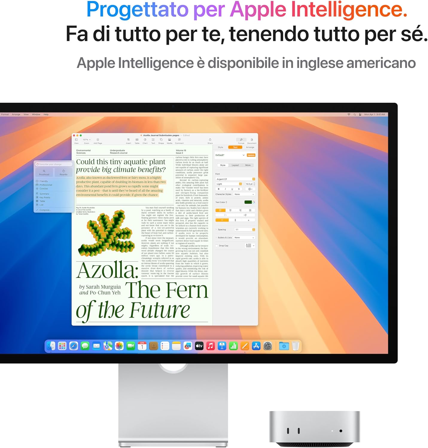 Mac Mini M4 chip con 10 core CPU e 10 core GPU, Ram 16GB, 256GB SSD