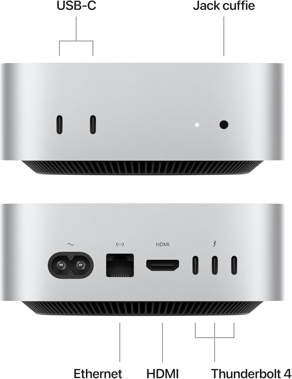Mac Mini M4 chip con 10 core CPU e 10 core GPU, Ram 16GB, 512GB SSD