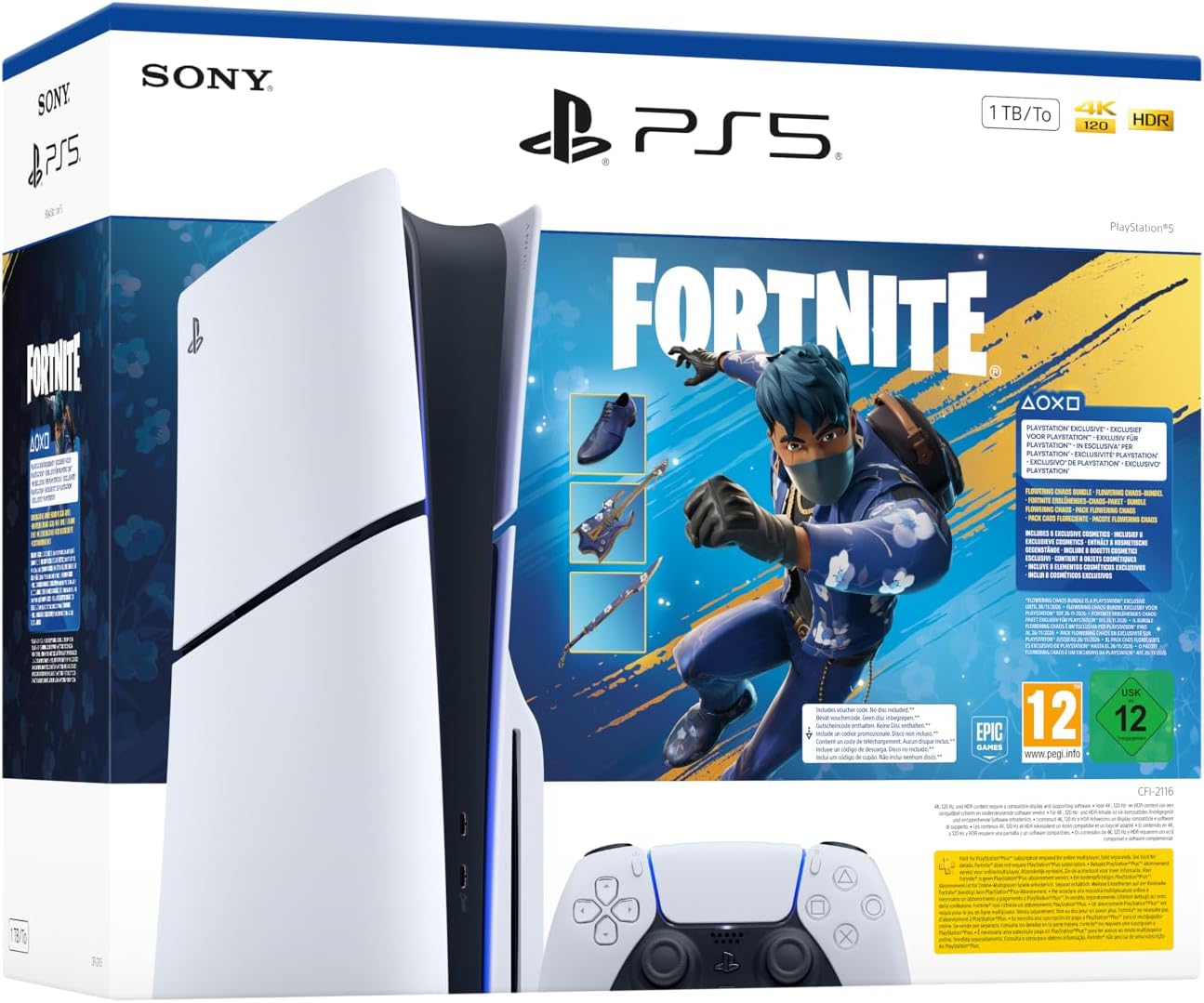 Playstation 5 Disc + Fortnite Flowering Chaos Bundle
