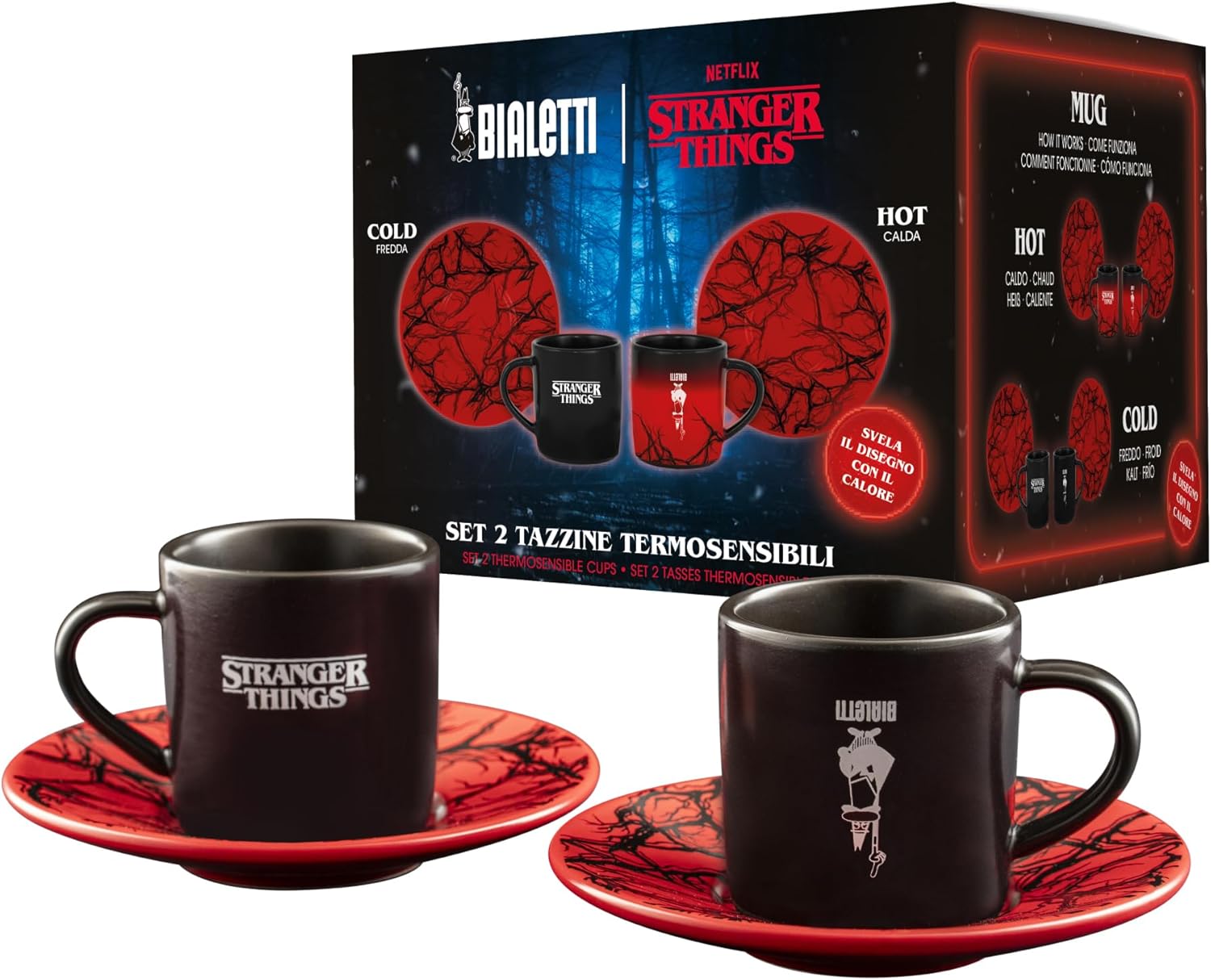 Set 2 Tazzine Cambia Colore Stranger Things