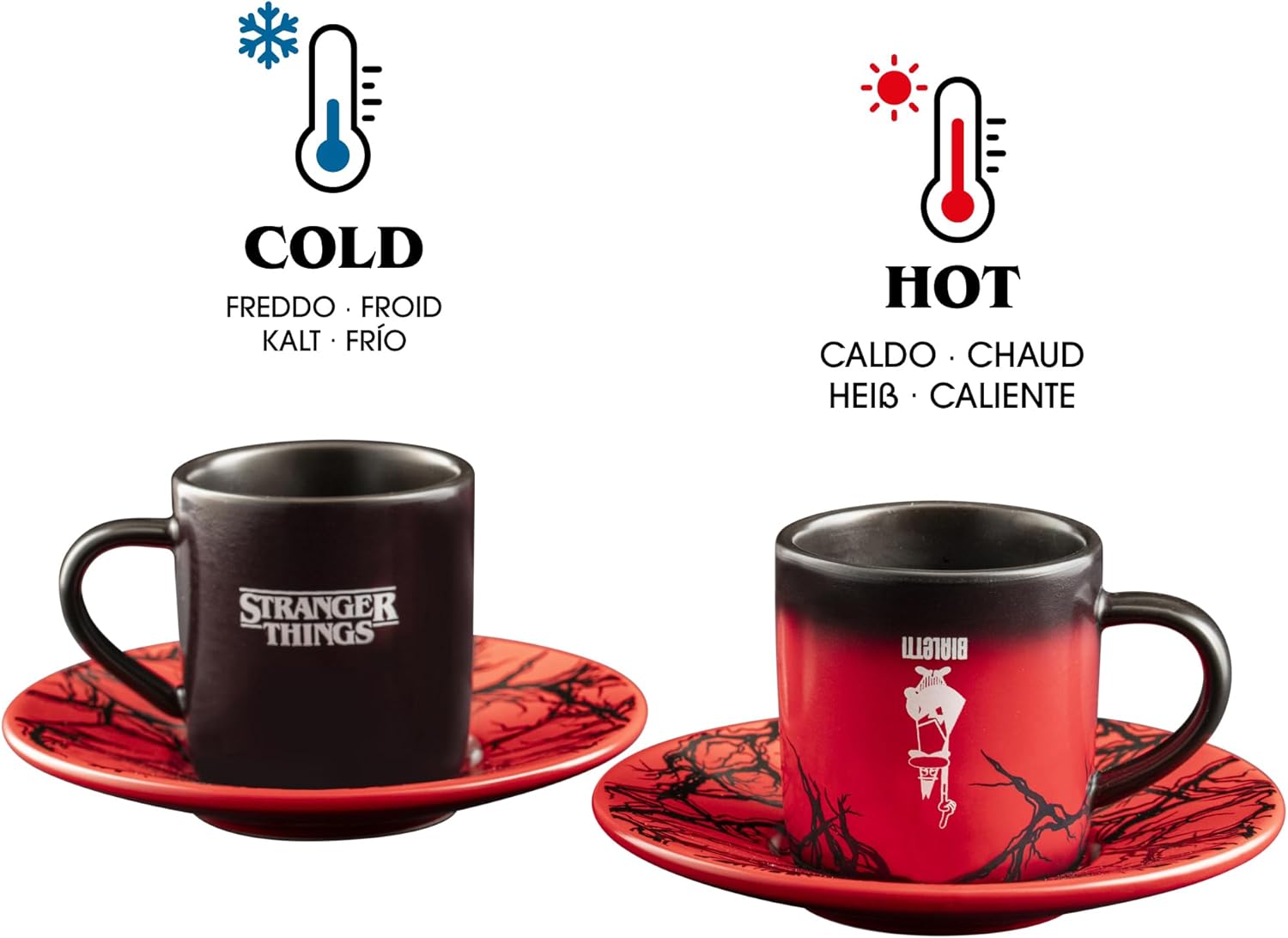 Set 2 Tazzine Cambia Colore Stranger Things