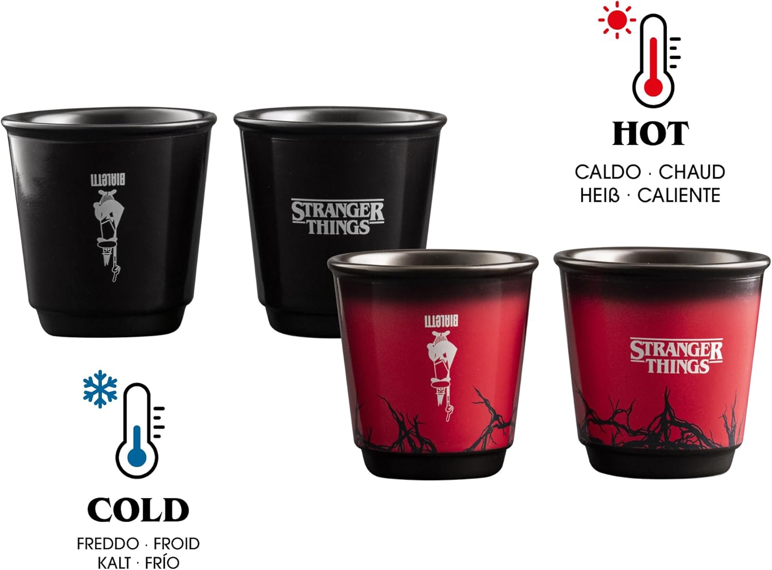 Set 4 Bicchierini Cambia Colore Stranger Things