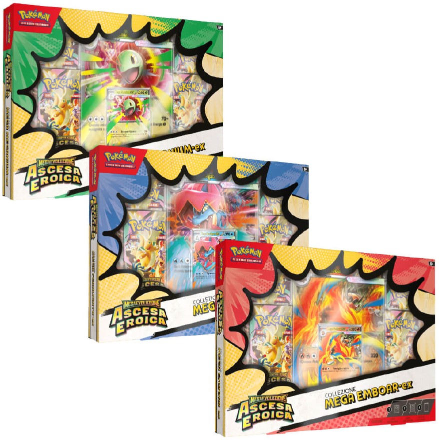 Pokemon ITA MEGAEVO Ascesa Eroica Emboar, Feraligatr, Meganium