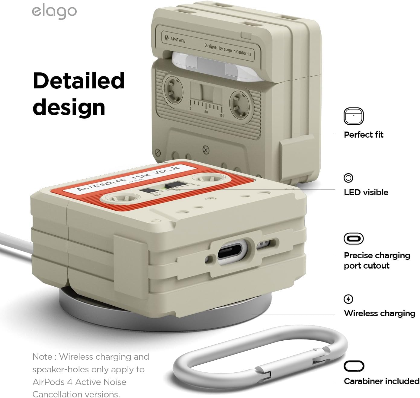 Custodia Apple AirPods 4 Retro Cassette Design