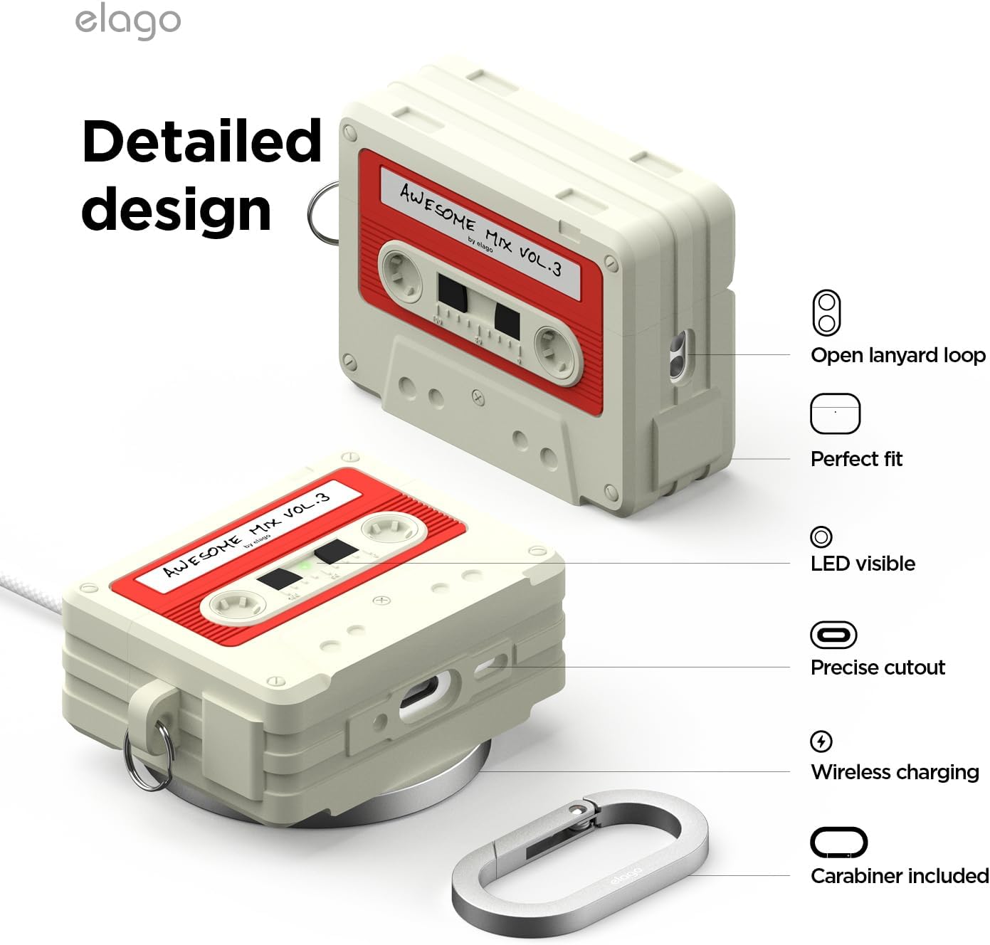 Custodia Apple AirPods Pro 3 Retro Cassette Design