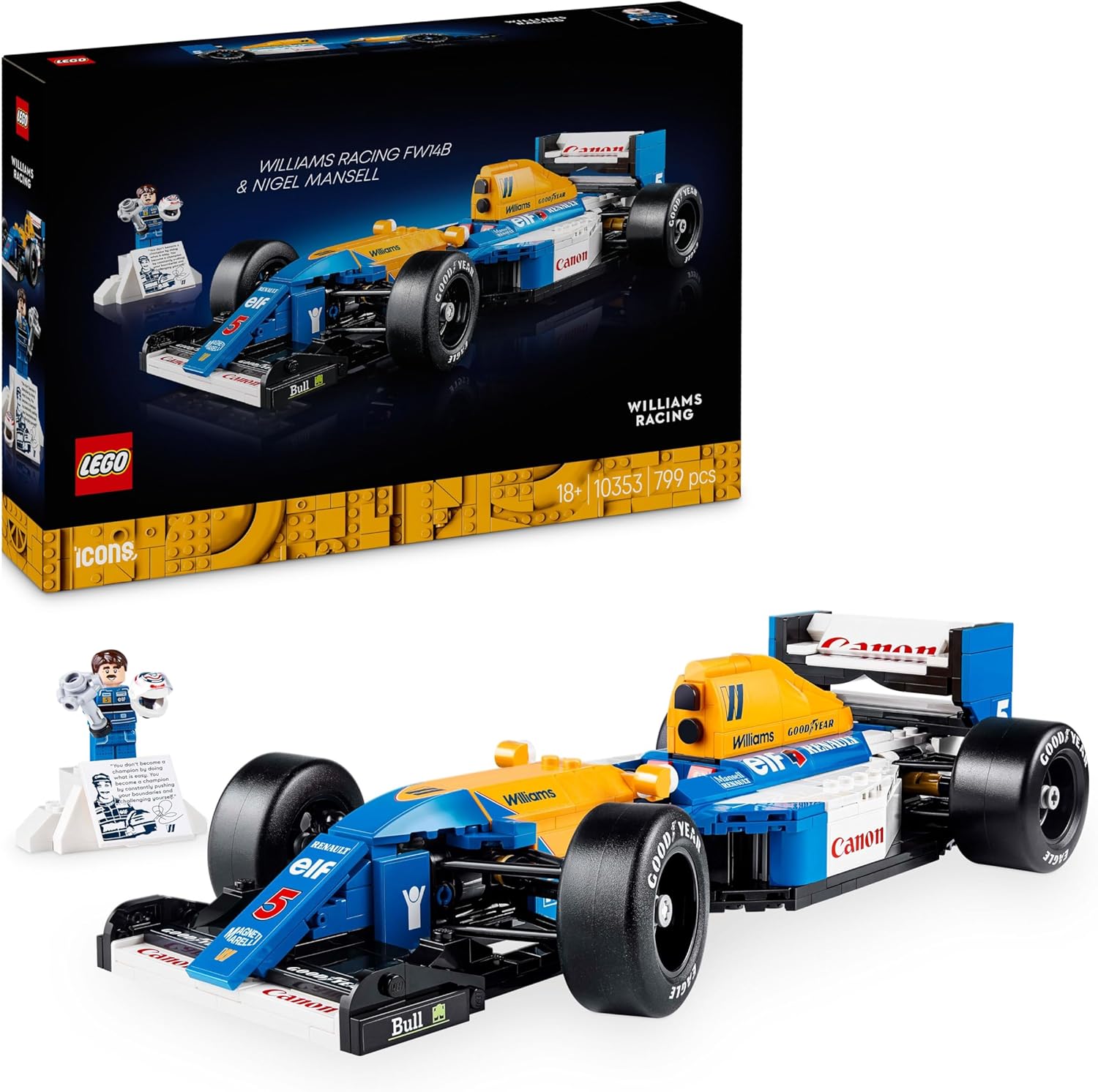 Lego 10353 Icons Williams Racing FW14B e Nigel Mansell