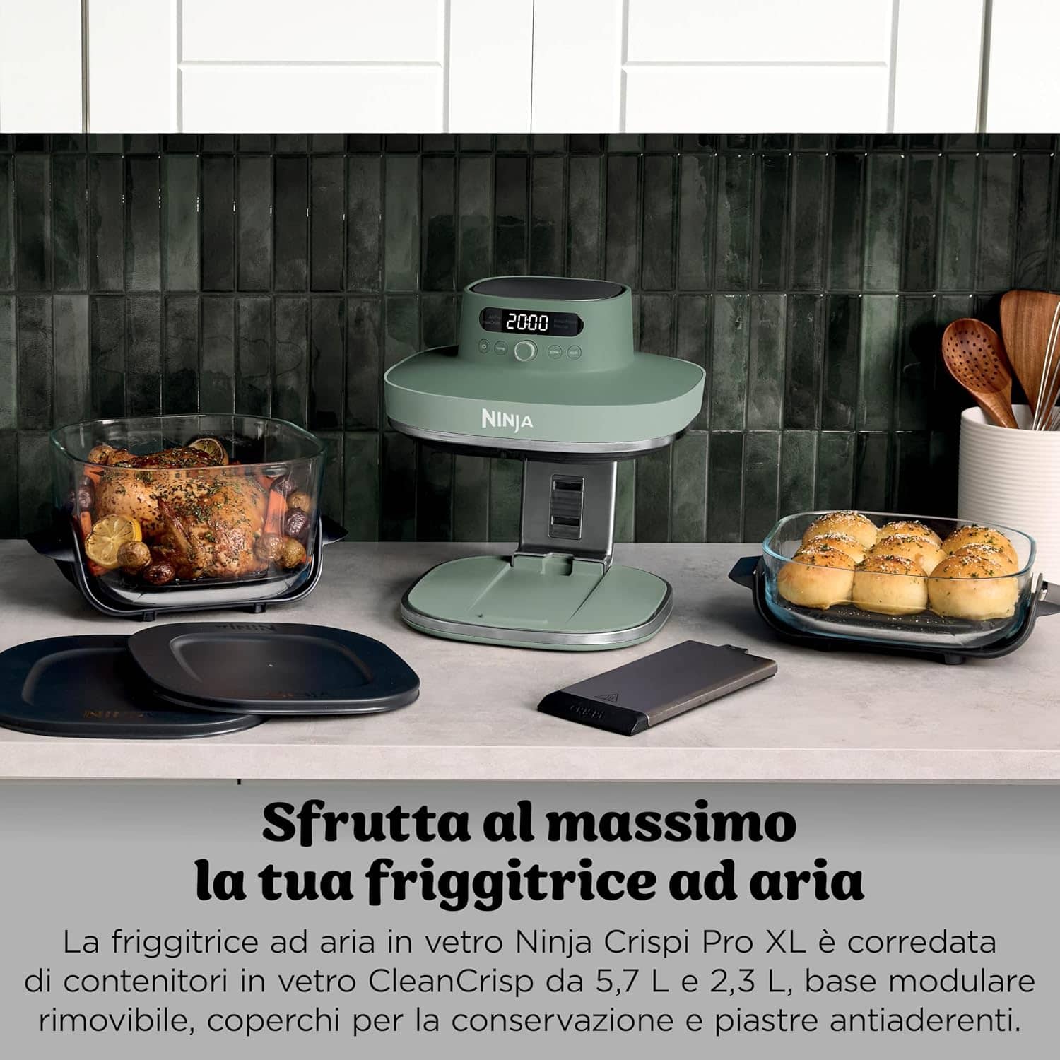 Friggitrice ad aria in vetro XL Ninja CRISPi PRO - Blu cyber