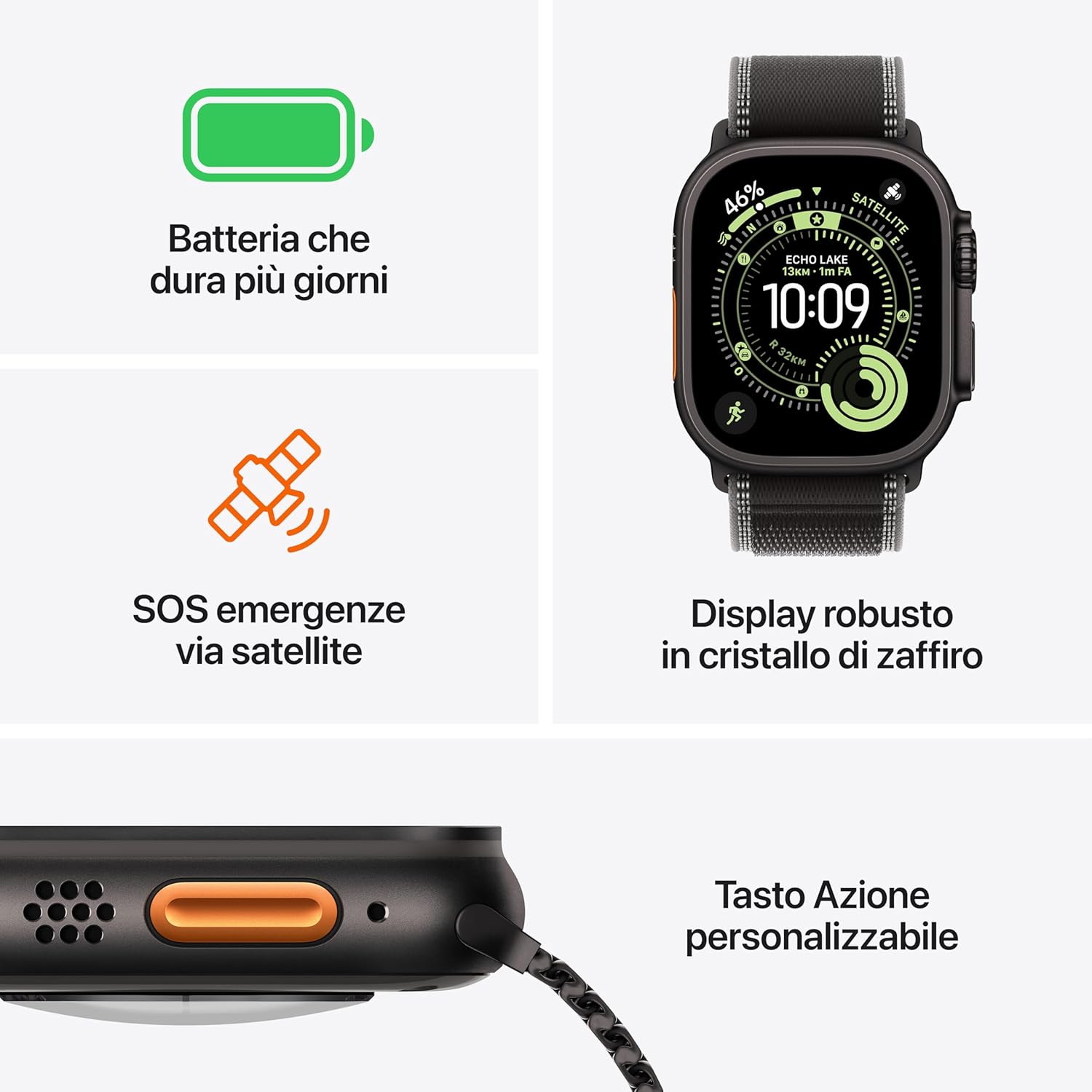 Apple Watch Ultra 3 GPS+Cellular 49mm Titanio Nero Alpine Loop M