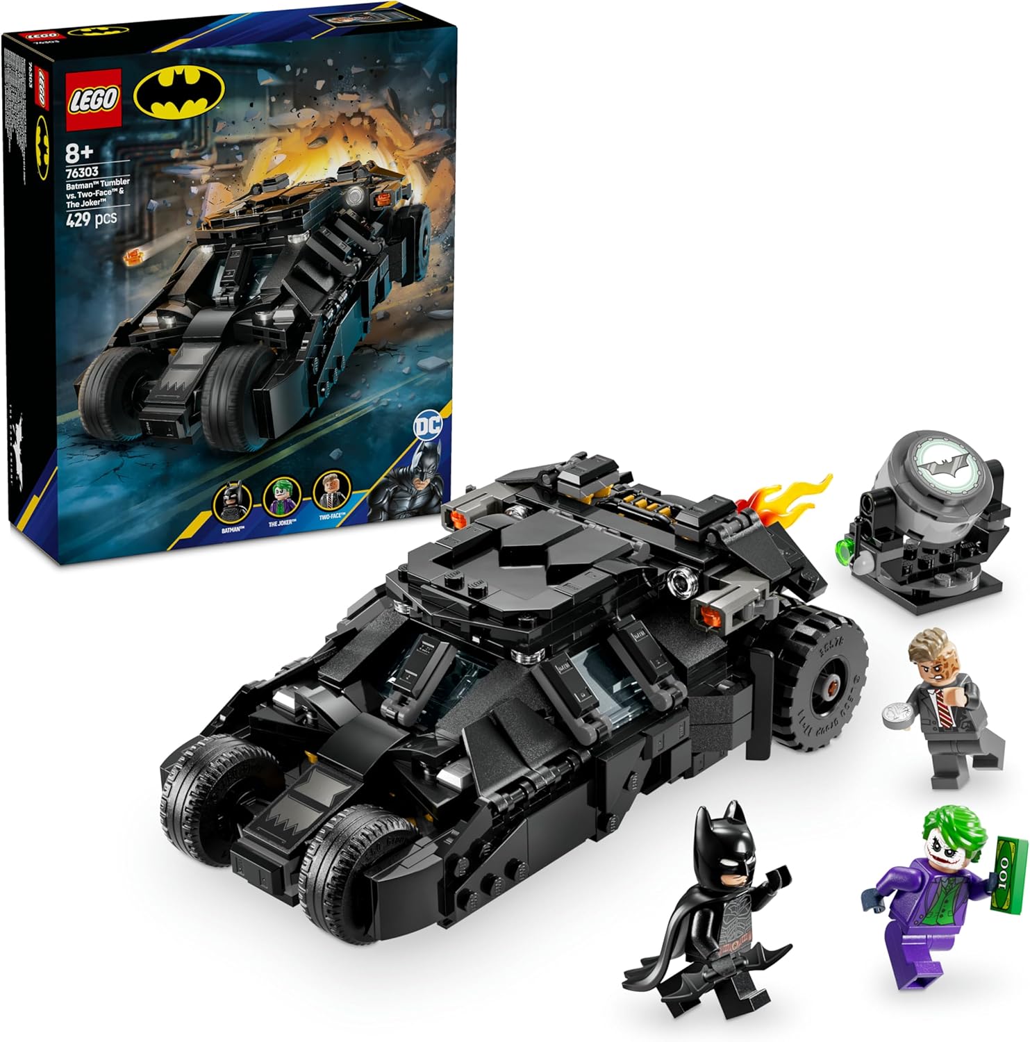 76303 DC Tumbler di Batman contro Two-Face e The Joker