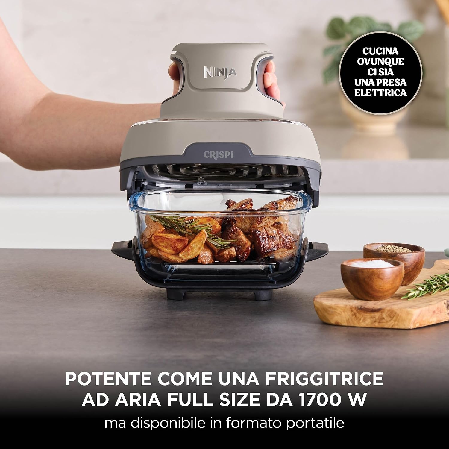 Friggitrice ad aria in vetro Portatile Ninja CRISPi - Tortora