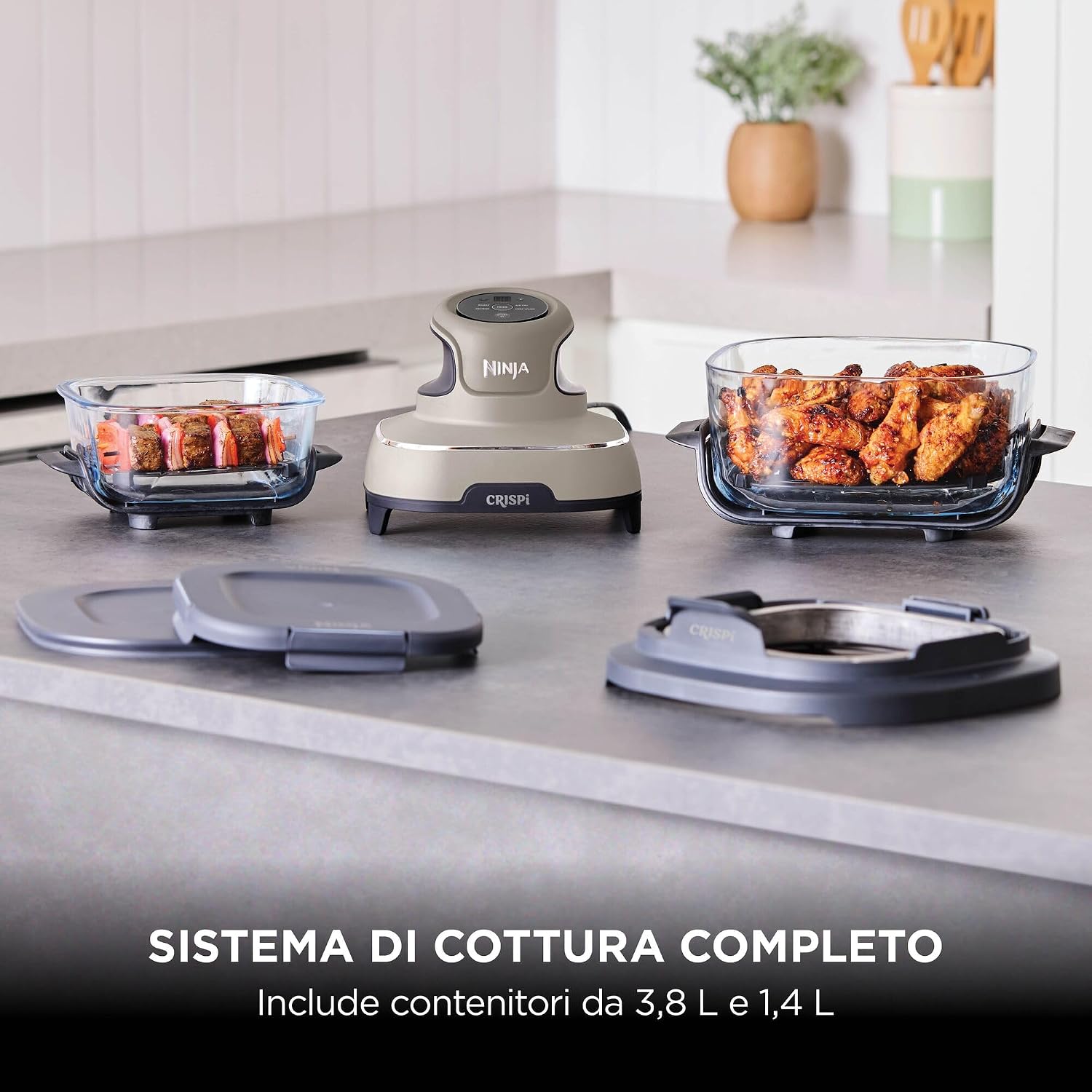 Friggitrice ad aria in vetro Portatile Ninja CRISPi - Tortora