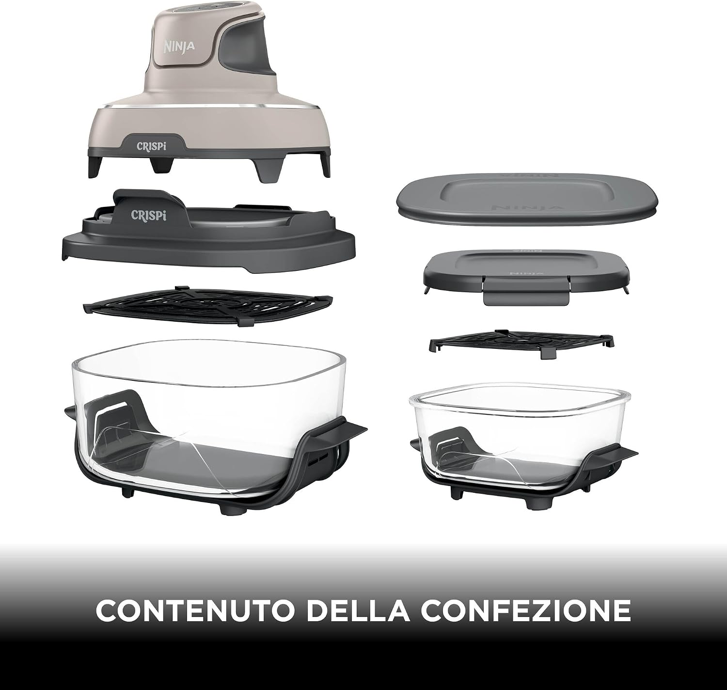 Friggitrice ad aria in vetro Portatile Ninja CRISPi - Tortora
