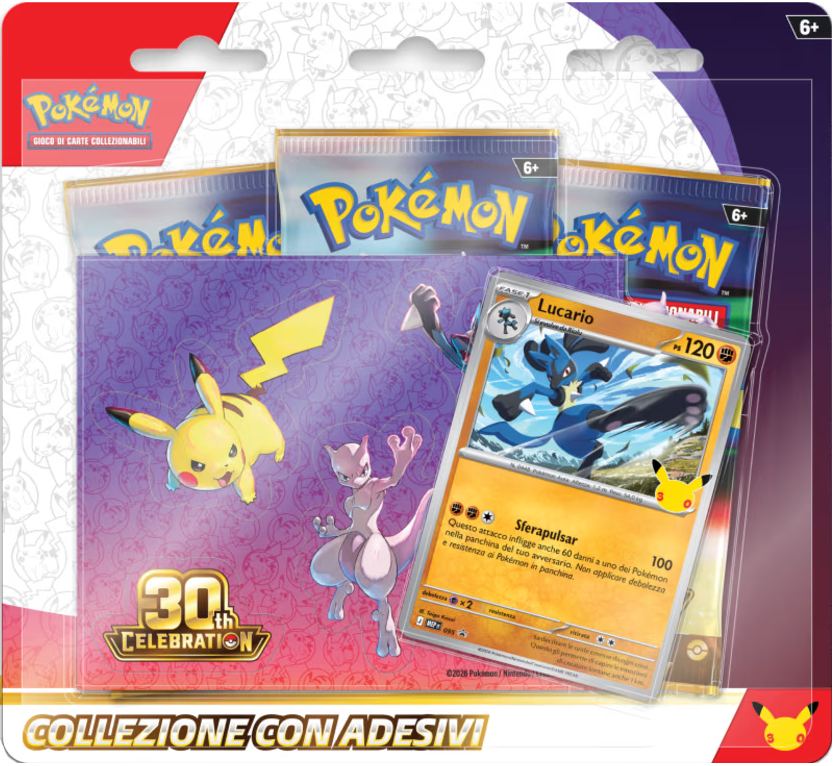 Pokemon ITA 30th Anniversario Collezione con Adesivi
