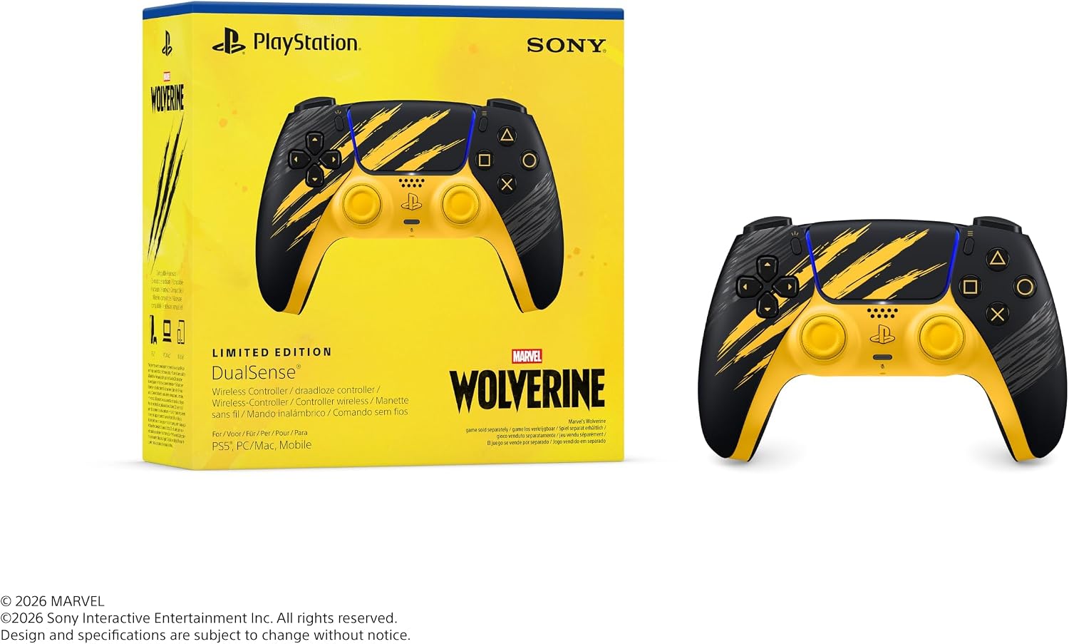 Sony PS5 DualSense Marvel's Wolverine Limited Edition