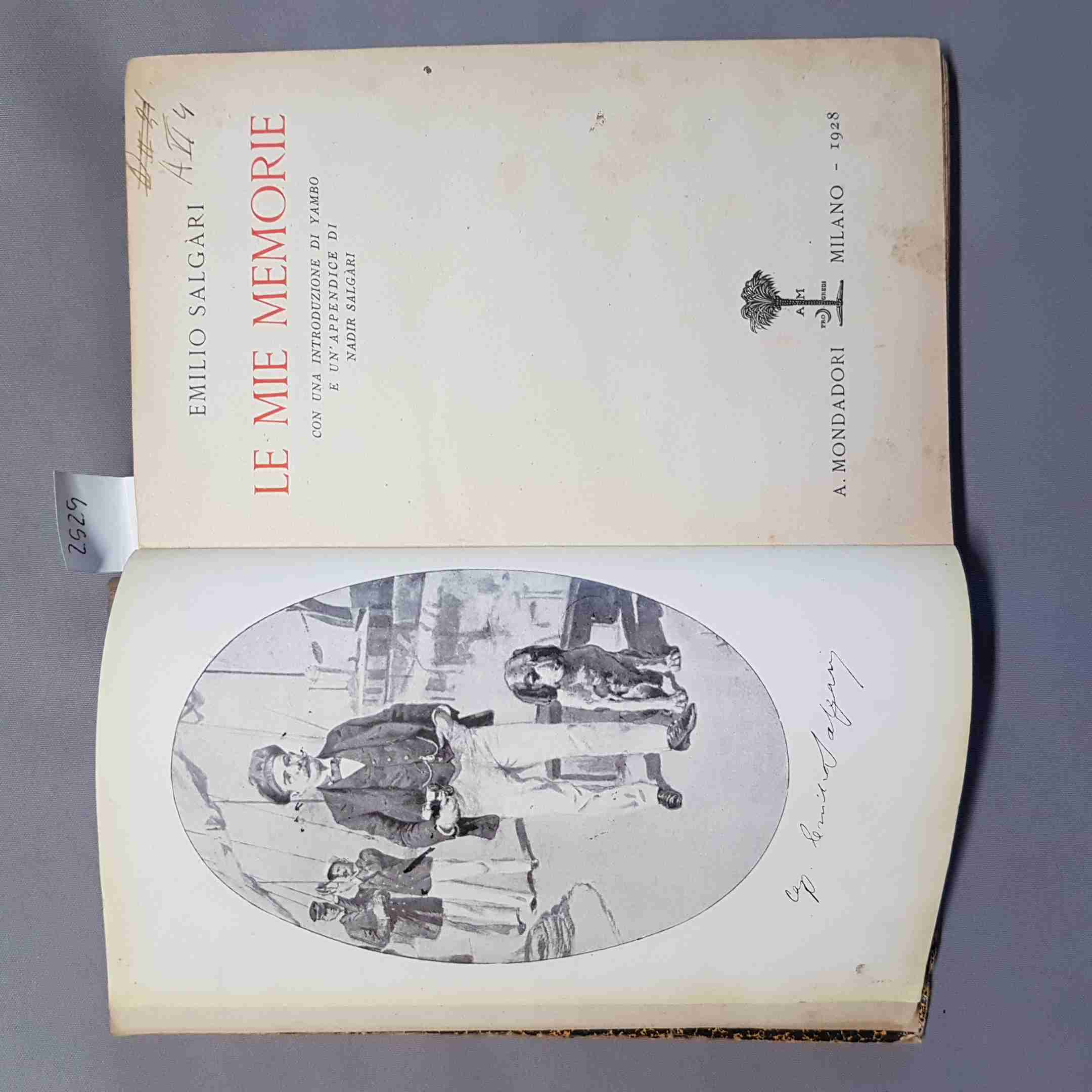 Emilio Salgari Mes Mémoires 1928 Mondadori Preface Yambo illustre Aimé