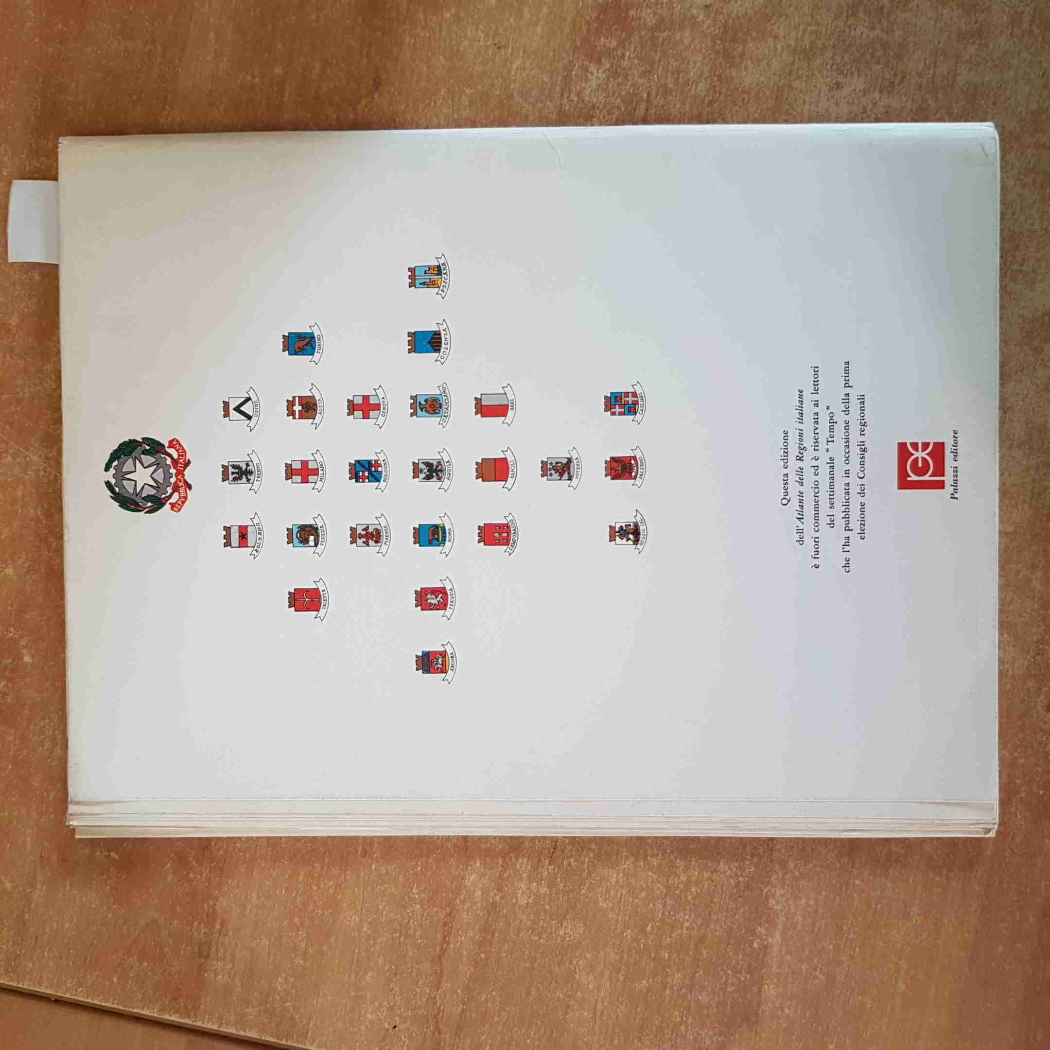 ATLANTE DELLE REGIONI ITALIANE 1970 TEMPO 20 tavole a colori + 16 pagine