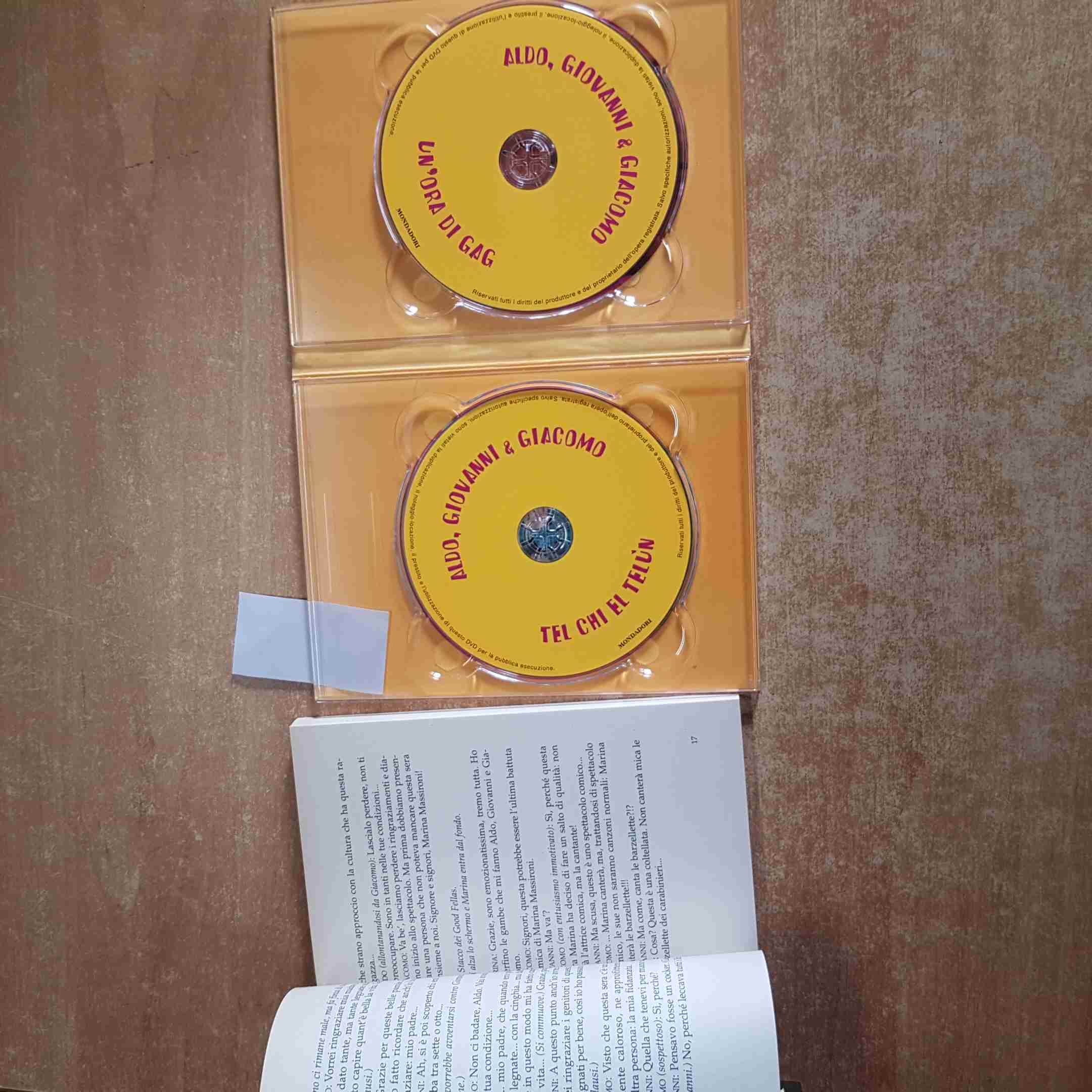 ALDO GIOVANNI E GIACOMO Tel chi el telun 2 DVD + LIBRO mondadori BRACHETTI