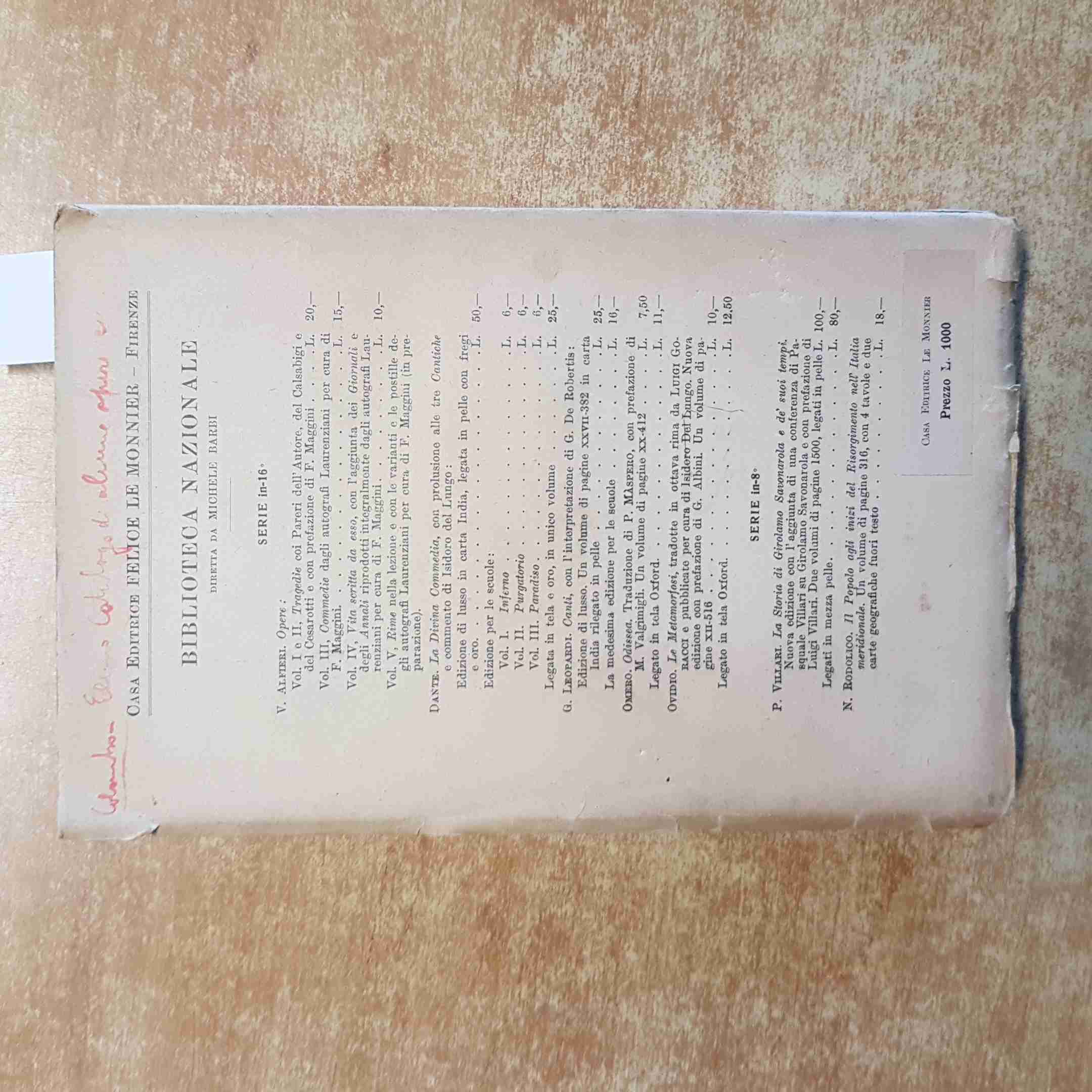 Vincenzo Monti Volume Quatrième 1929 Le Monnier Alfonso Bertoldi