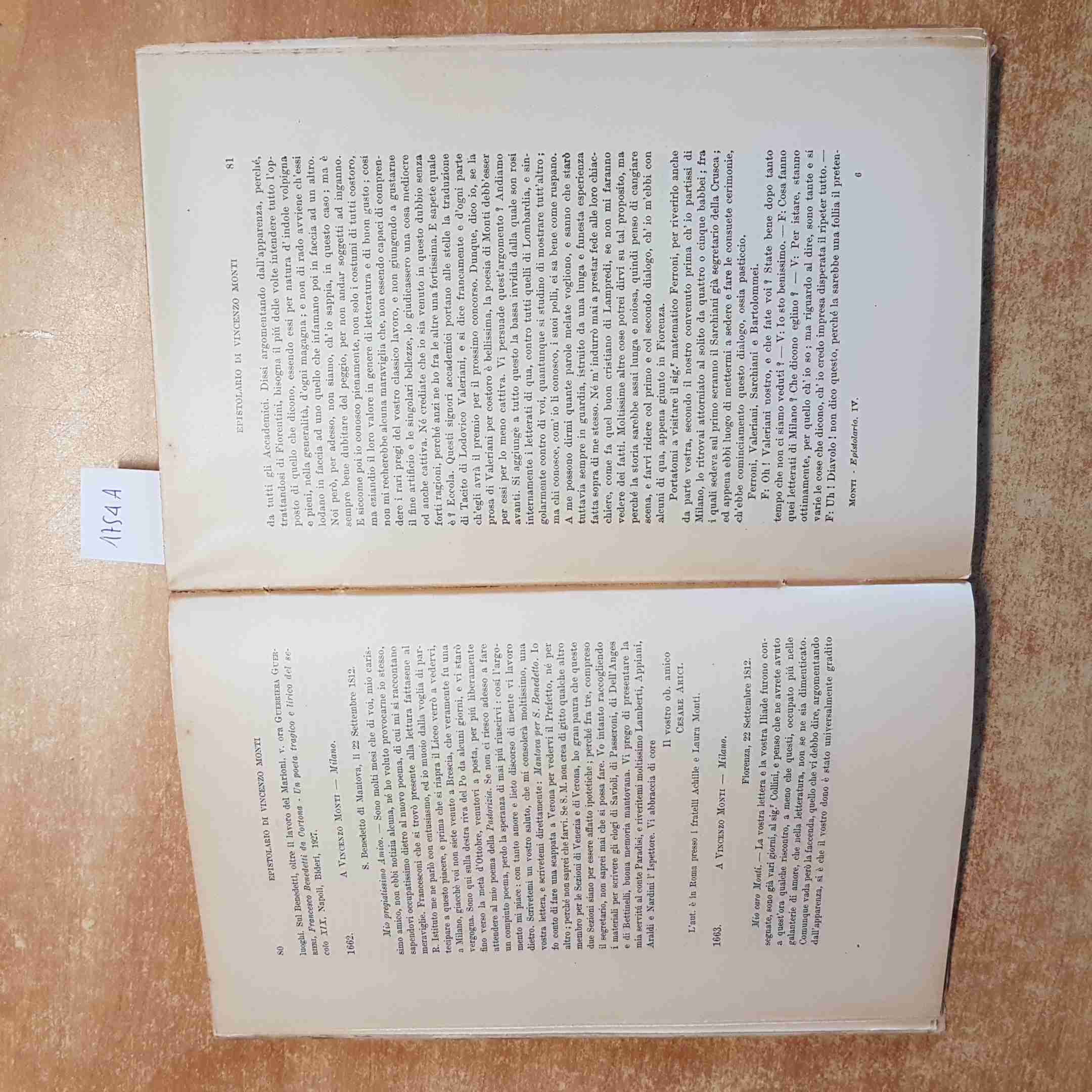Vincenzo Monti Volume Quatrième 1929 Le Monnier Alfonso Bertoldi