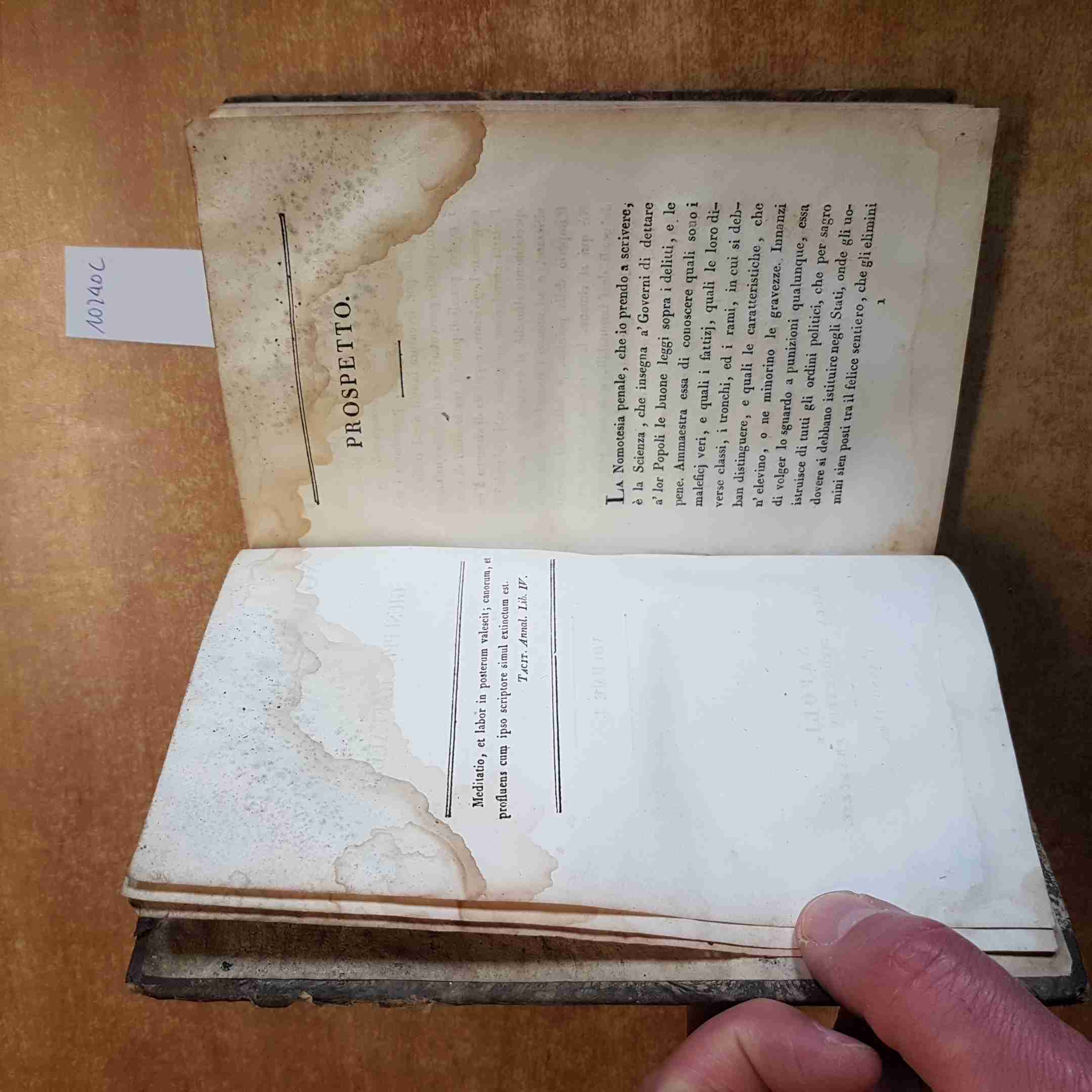 NOMOTESIA PENALE DI GIUSEPPE RAFFAELLI VOLUME 1 NAPOLI TIPOGRAFIA FRANCESE 1820