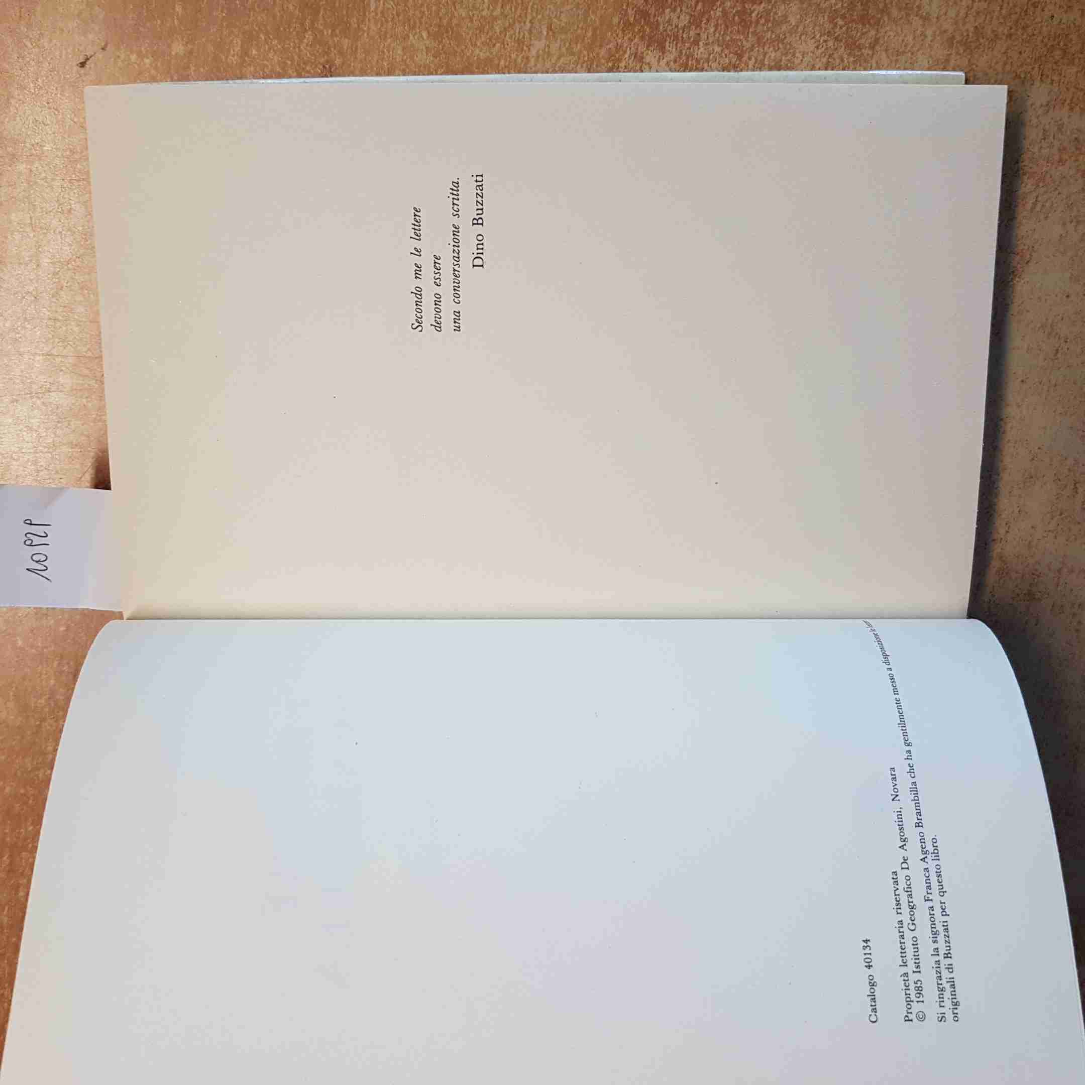 DINO BUZZATI - LETTERE A BRAMBILLA - DE AGOSTINI 1985 ILLUSTRATO