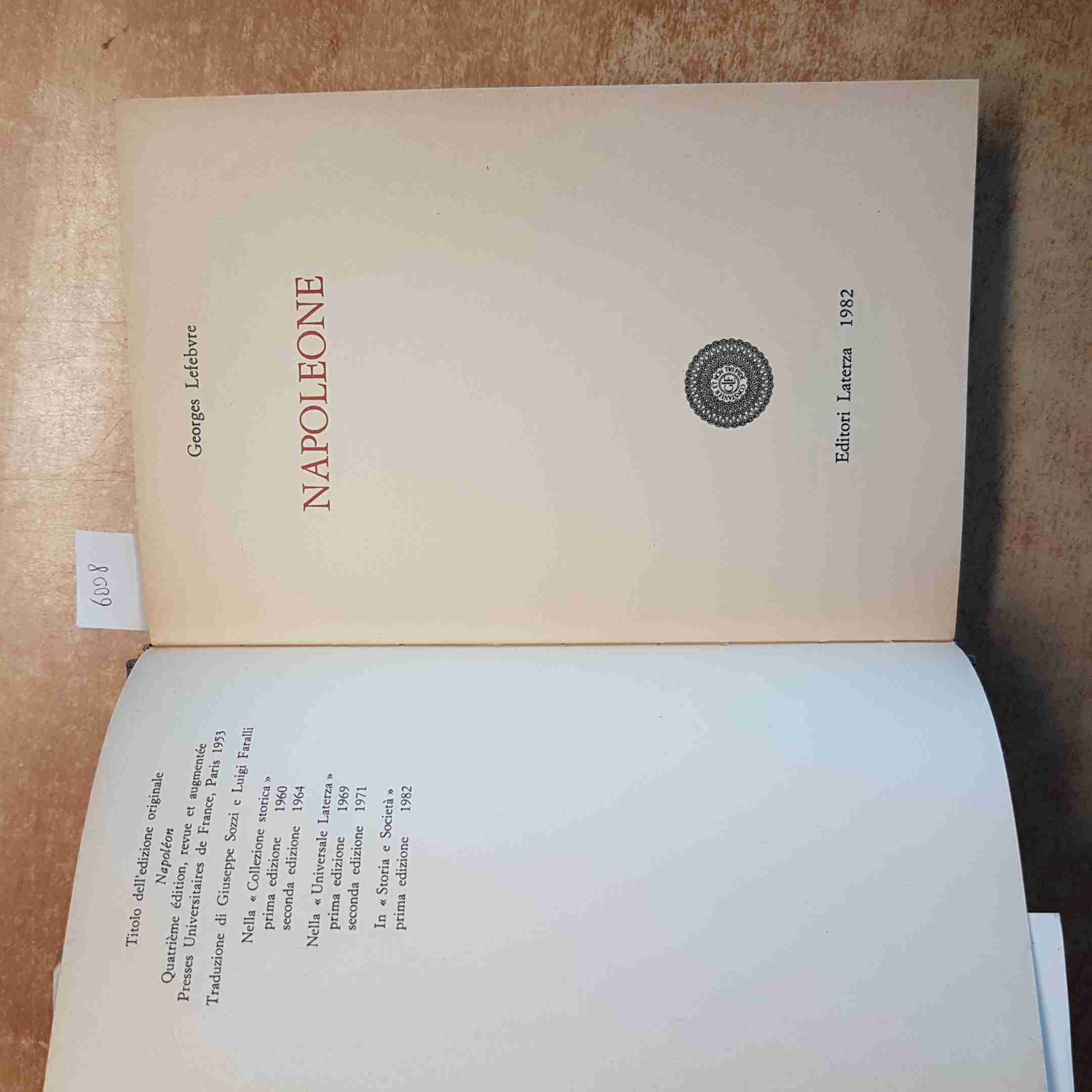 GEORGES LEFEBVRE - NAPOLEONE EDITORI LATERZA 1982 BONAPARTE BIOGRAFIA STORICA