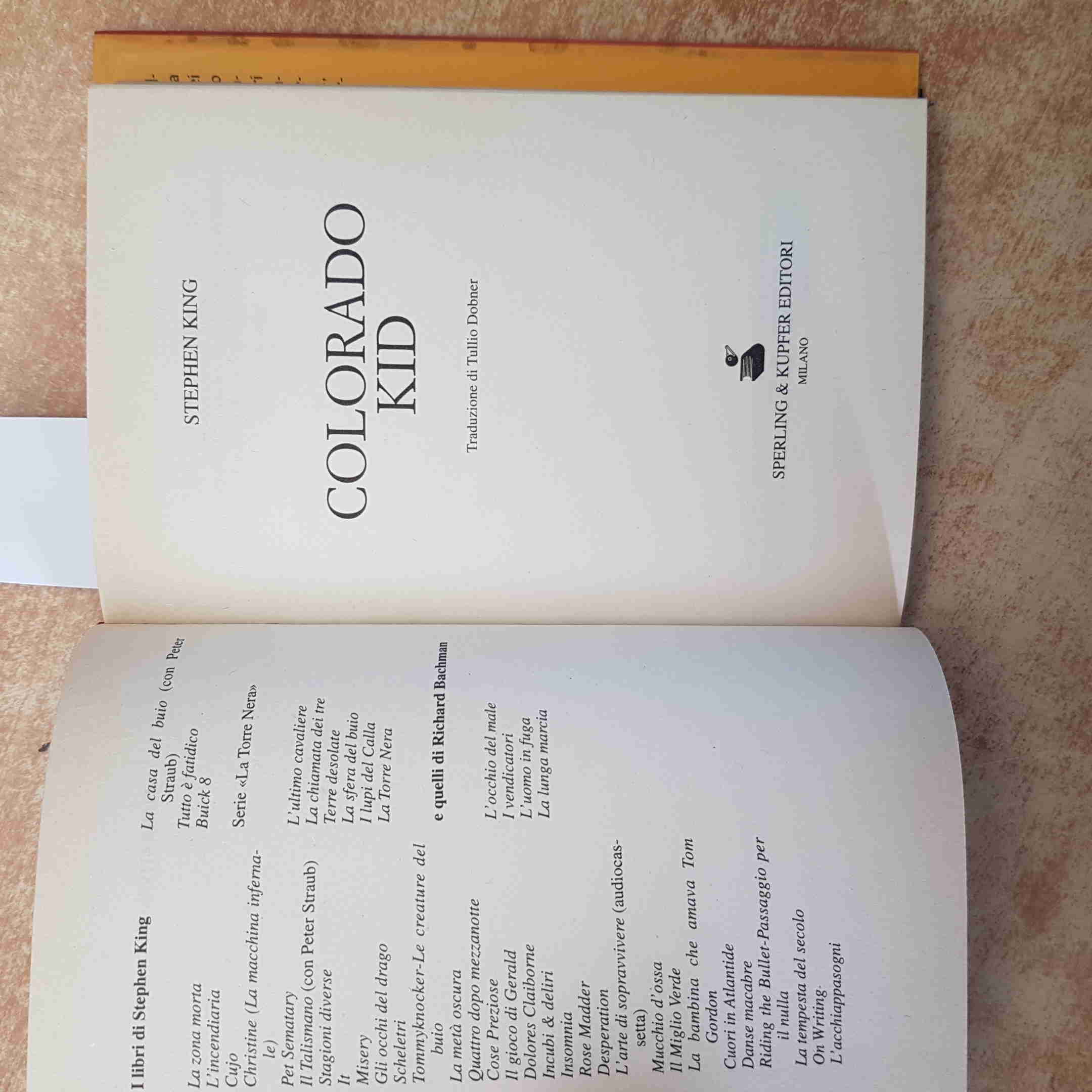 STEPHEN KING - COLORADO KID - SPERLING & KUPFER 2005 PREMIÈRE ÉDITION MYSTÈRE