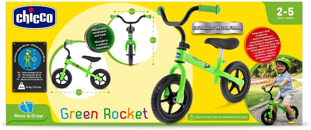 BALANCE BIKE GREEN ROCKET