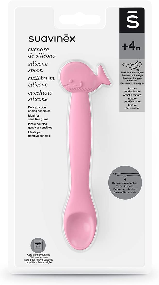 CUCCHIAIO WHALE SILICONE ROSA