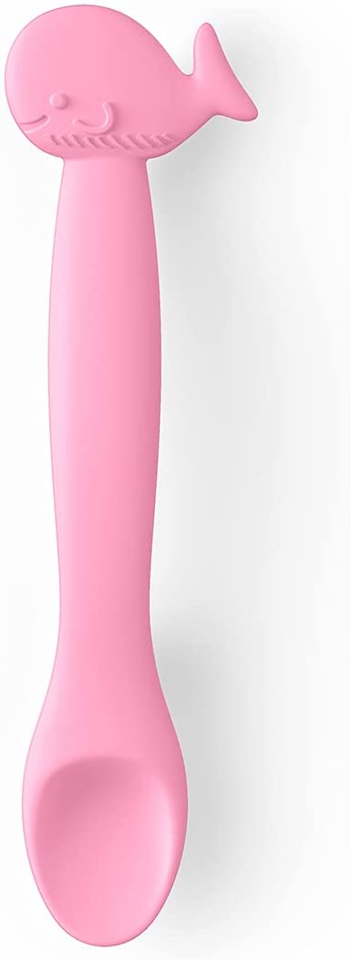 CUCCHIAIO WHALE SILICONE ROSA