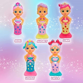 BLOOPIES MERMAIDS W3 MAGIC TAIL  ASST - 5 DOLLS