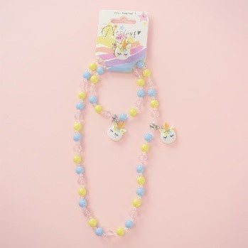 PASTEL UNICORN COLLANA BRACCIALE E ANELLO