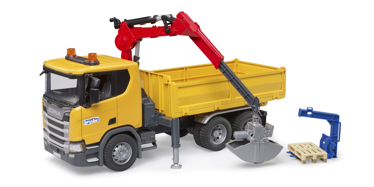 SCANIA SUPER 560R CAMION RIBALTABILE CON GRU E PALLET