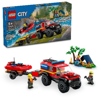 LEGO CITY FIRE - FUORISTRADA ANTINCENDIO E GOMMONE DI SALVATAGGIO - 60412