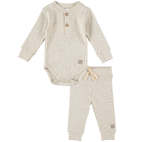 SET PANTALONI+BODY MANICA LUNGA COTON IGATO 3-6 MESI GRIGIO