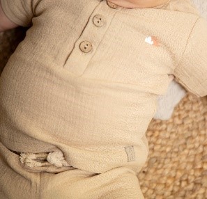 SET MAGLIA MANICA CORTA+PANTA COTONE 6-12 MESI SABBIA