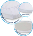 LENZUOLO CULLA FANTASIA 110x80 +SOTTO da 35/43 a 70/82 + FEDERA 37x28 cm 100% CO